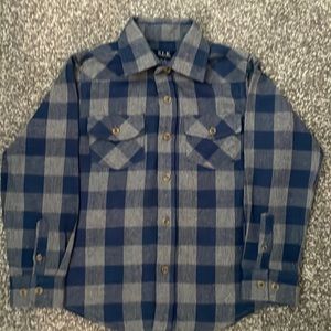 E.L.K blue/gray flannel button down shirt